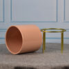Modern Matte Ceramic Planter Pot With Gold Metal Stand - Image 2