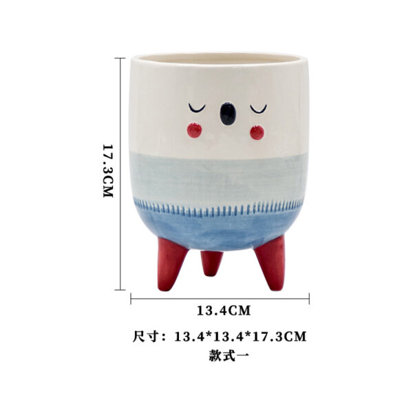 Creative Indoor Cute Ceramic Face Planter Pot - Image 3