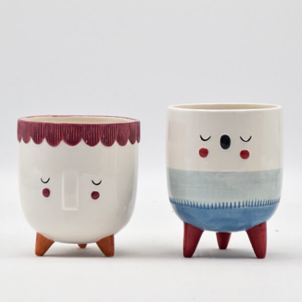 Creative Indoor Cute Ceramic Face Planter Pot - Image 2