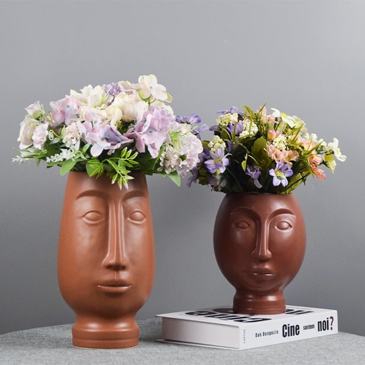 Modern Human Face Design Ceramic Vase - Zenithceramic