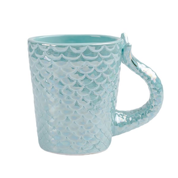 Mermaid Design Embossed Ceramic Coffee Mug