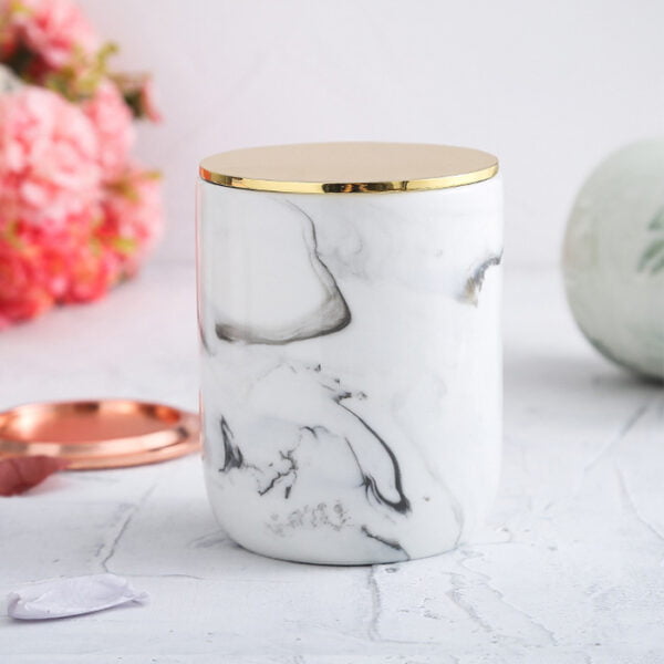 Warm Gift Marble Ceramic Candle Jar - Image 3
