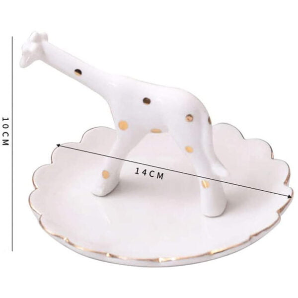 Spotted Giraffe Animal Ceramics Necklace Ring Storage Plates - Image 2