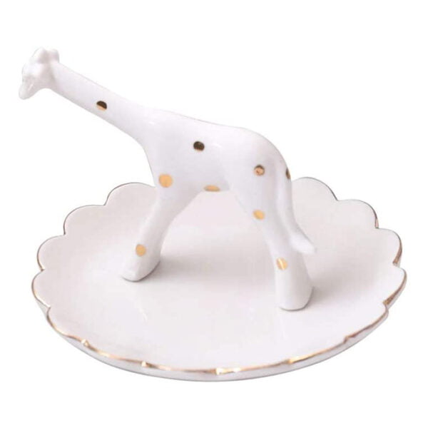 Spotted Giraffe Animal Ceramics Necklace Ring Storage Plates