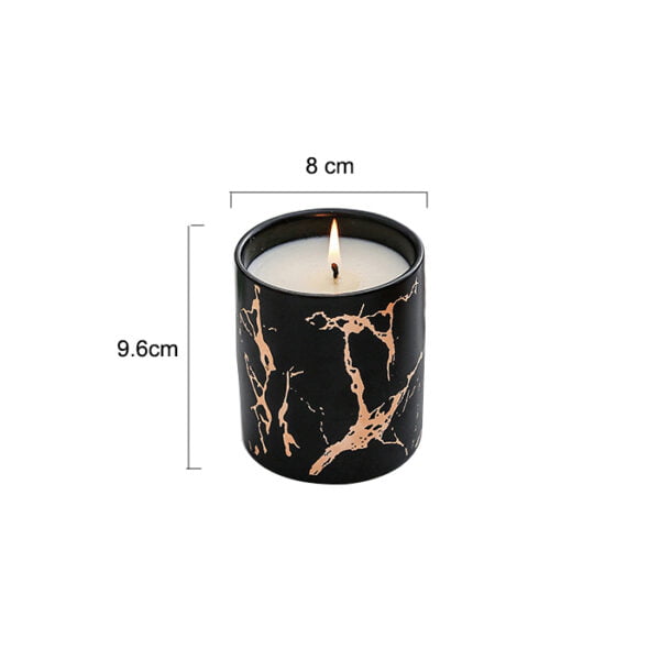 10oz Matte Marble Ceramic Aroma Candle Jar - Image 2