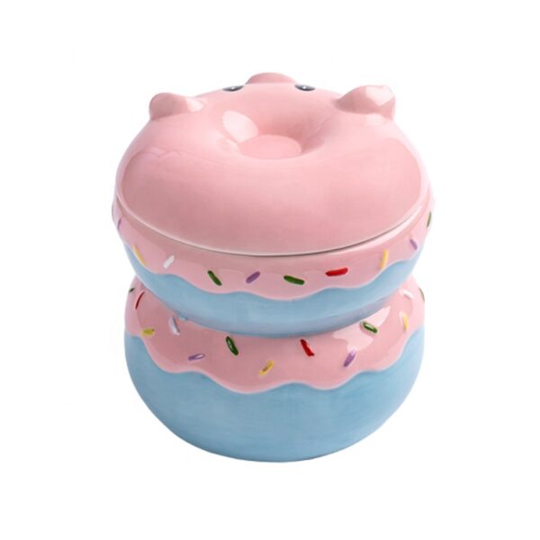 Pig And Donut Design Ceramic Cookie Jar - Image 3