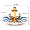 Ceramic Jewelry Ring Dish With Gold Anchor Decorate - Image 2