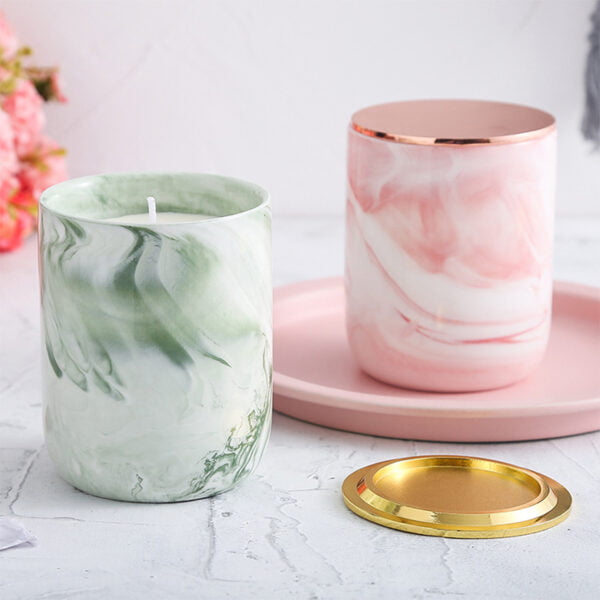 Warm Gift Marble Ceramic Candle Jar - Image 2