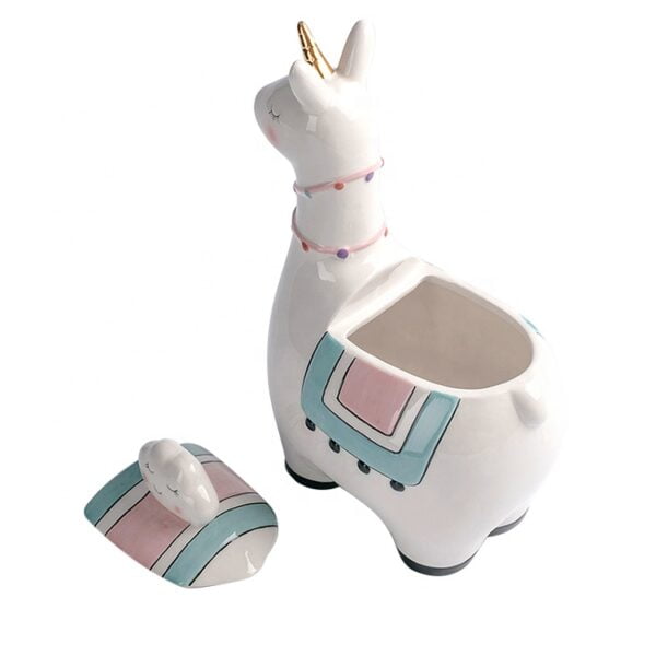 Alpaca 3d Painted Ceramic Storage Cookie Jar - Image 2
