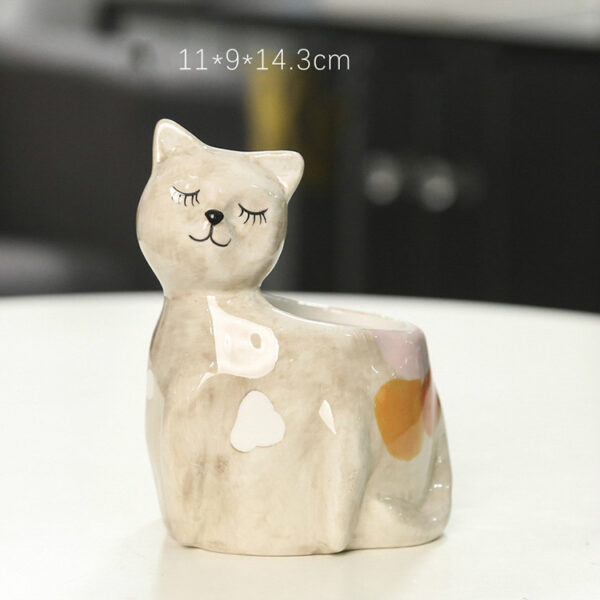 Cute Hand-Painted Ceramic Animal Planters - Image 11