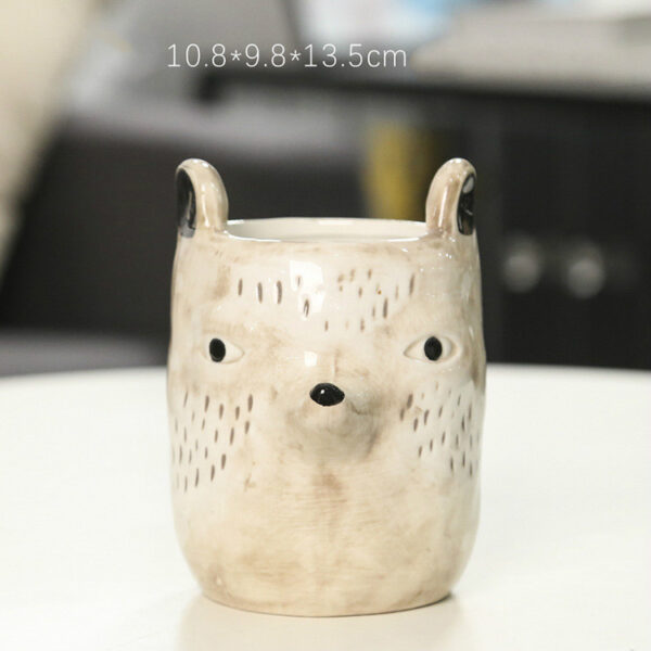 Cute Hand-Painted Ceramic Animal Planters - Image 8