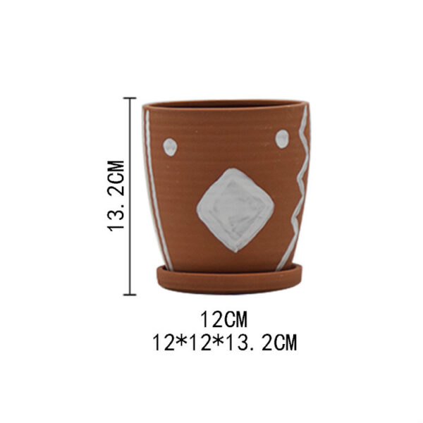 Tribal Style Pottery Ceramic Small Flower Pots Indoor - Image 4