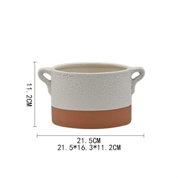 Unique Glazed Ceramic Vase Clay And White - Image 4