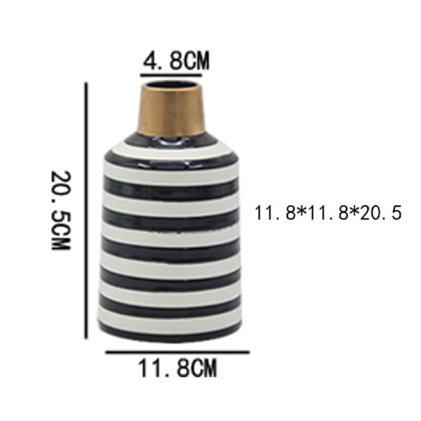 Modern Striped Ceramic Vase - Image 4