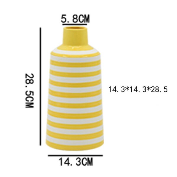 Modern Striped Ceramic Vase - Image 3