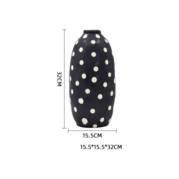 Black Matte Ceramic Vase - Image 2
