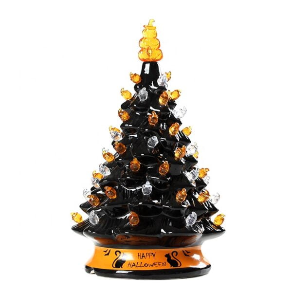 Halloween 15 Inch Ceramic Tree With LED Lights